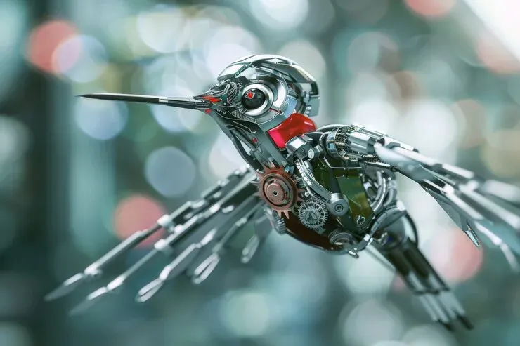 Mechanical robotic hummingbird with metal gears and wings